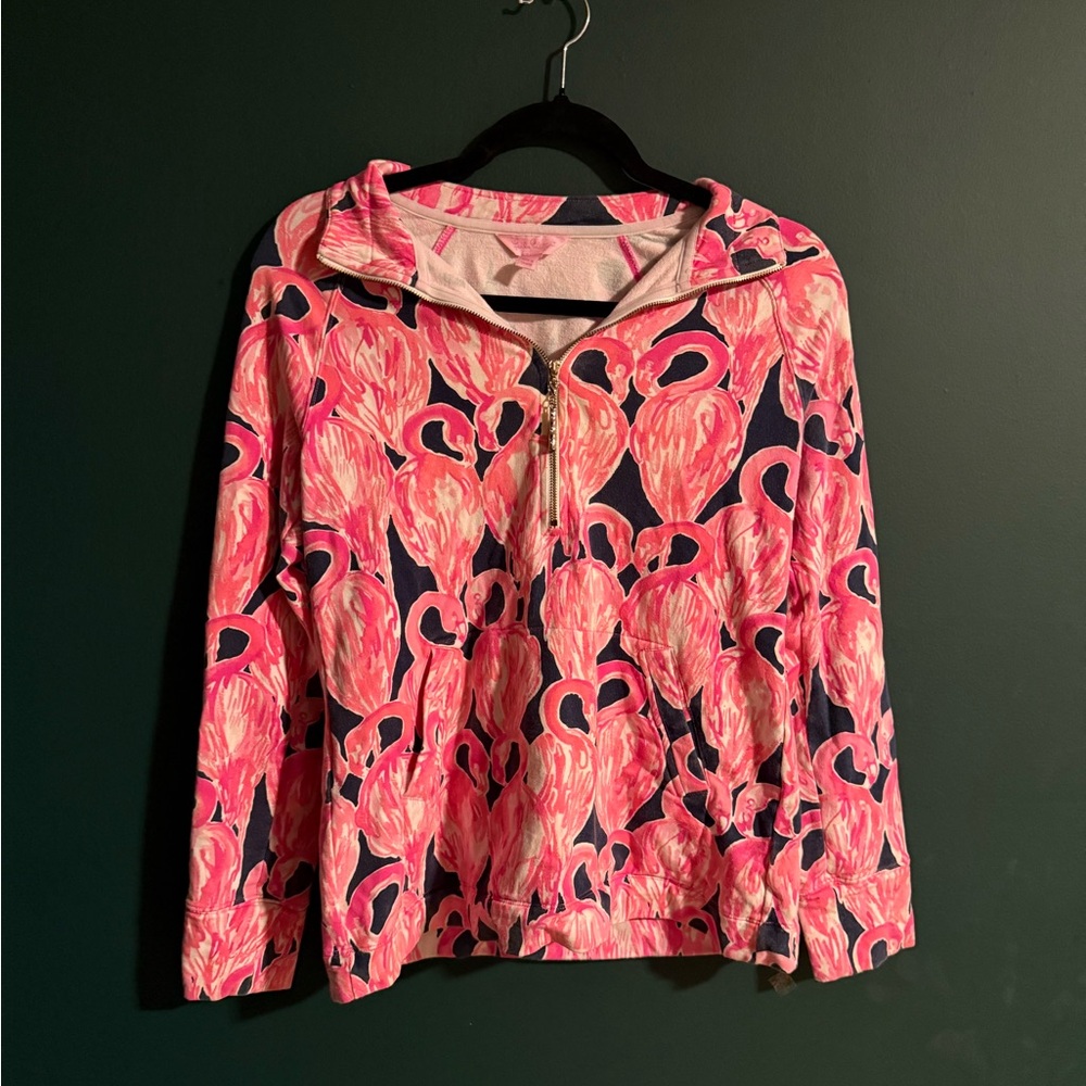 Lilly Pulitzer Pink and Navy Flamingo Hoodie